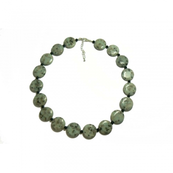 Pale Green Sesame Jasper Beaded Necklace Pale Green Sesame Jasper Beaded Necklace